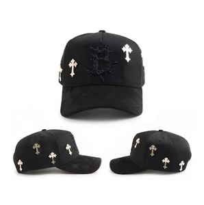 قبعات مطرزة مخصصة من الجلد المدبوغ بتصميم 5 ألواح، قبعات باربا الأصلية، قبعات ذهبية للحية مع علبة - Product Image 1