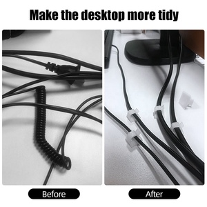 Kit de Gestión de Cables de 192 Piezas, Organizador de Cables con Cremallera, Clips para Cables, Soportes, Clavos de Sujeción, Lazos de Fijación, Soportes para Gestión de Cables - Product Image 5