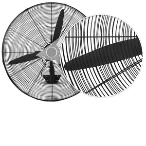 650mm schwarzer Stahl Hochleistungs-Industrie-Elektro-Abgas oszillierende Kühlung Wand ventilator Luftkühlung Industrie-Decken ventilator