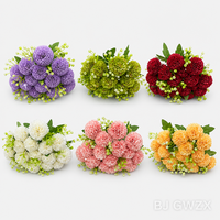 18 Têtes de Fleurs Artificielles en Soie de Chrysanthème – Design Moderne Réaliste Fait Main pour Mariages, Noël et Arrangements Floraux