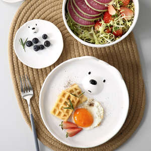 Chian Offre Spéciale assiette en céramique ours mignon pour la maison enfants 3D <span class=keywords><strong>assiettes</strong></span> en céramique en forme d'animal <span class=keywords><strong>Support</strong></span> de personnalisation - Product Image 4