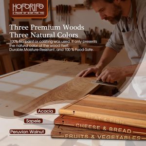 Planche à découper en forme de livre de style moderne en acacia, sapele et noyer péruvien, 3 pièces, épaisseur 2,0 cm, avec support, ustensiles de cuisine <span class=keywords><strong>Rewood</strong></span> - Product Image 6