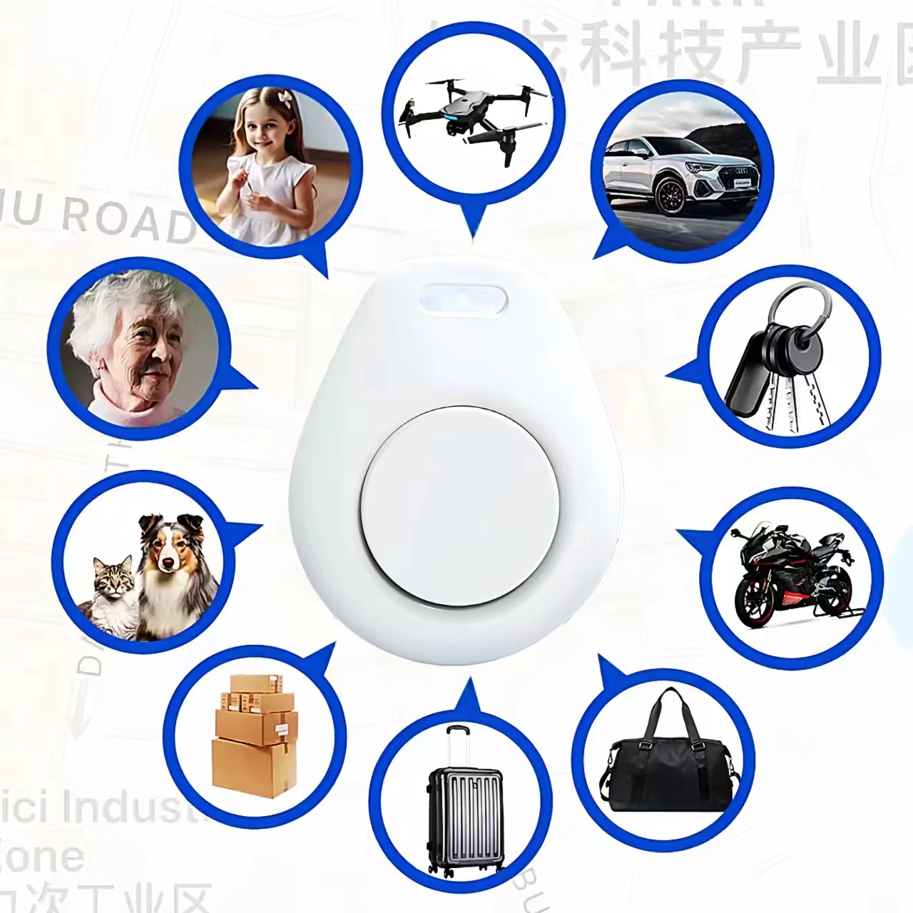 Water Drop Mini Tag blanco