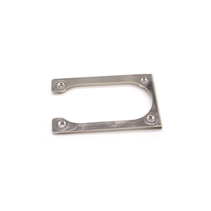 Plaque de montage en acier inoxydable poli miroir en forme de U, support en U estampé CNC avec trous de fixation intégrés pour meubles/armoires - Product Image 4