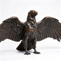 Figurines d'oiseaux patinées : Heron, Flamant rose, Hibou, Aigle, Pingouin, Grue, Dinde, Paon, Perroquet – Décoration intérieure et extérieure pour jardin et pelouse