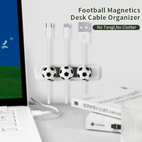 Organisateur de cordon de câble magnétique en forme de football personnalisé nouveauté support de fil en silicone organisateur de câble magnétique