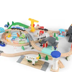 2023 Land Train Set 100 Pieces Toddlers Railway Set Christmas Toys for Kids