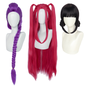 Mira Cosplay Wig For Kids Costume Wigs, Rumi Mira Zoey Costume Short Straight Rose Red Wig Halloween Cosplay Props,Anime Wigs
