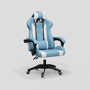 Vente en gros, couleur personnalisée, logo original, <span class=keywords><strong>bleu</strong></span> <span class=keywords><strong>clair</strong></span>, blanc, <span class=keywords><strong>chaise</strong></span> de jeu pour pc - Product Image 2