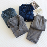 Ensemble de pyjama thermique pour homme en 2 pièces, doux et confortable, manches longues, ensemble de pyjama décontracté, vêtements de détente pour homme
