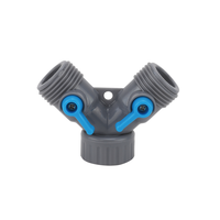 Connecteur rapide en plastique durable 3/4 pouce en Y, connecteurs d'eau de jardin à 2 voies, séparateurs de tuyau avec vanne, adaptateur de robinet
