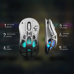เมาส์เกมมิ่งไร้สาย GravaStar Mercury M1 Pro, เซ็นเซอร์ PAW3395DM ความละเอียด 26,000 DPI, วัสดุแมกนีเซียมอัลลอย, ปุ่มตั้งค่าได้ 5 ปุ่ม ไฟ RGB - Product Image 3