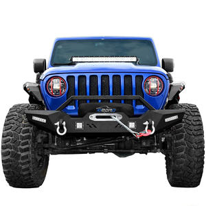 กันชนหน้าเข้ากันได้กับ2018-<span class=keywords><strong>2022</strong></span> Je-Ep Wrangl-Er <span class=keywords><strong>JL</strong></span> และกันชนตีนตะขาบหินไม่จำกัดพร้อมไฟ LED 4 X และแหวน D-Ring 2ชิ้น - Product Image 2