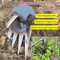 Nouveau désherbeur et râteaux manuels à main en acier inoxydable durable avec fonction tranchante pour l'extraction des mauvaises herbes