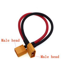 Ensemble de connecteurs à courant élevé XT60 30A, prise mâle/femelle, câble étendu 12AWG 300MM, connecteur d'alimentation pour batterie au lithium, modèle de drone RC
