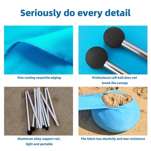 Bâche <span class=keywords><strong>de</strong></span> pique-nique extérieure très flexible pour les familles pour la piscine <span class=keywords><strong>de</strong></span> <span class=keywords><strong>bord</strong></span> <span class=keywords><strong>de</strong></span> <span class=keywords><strong>mer</strong></span> jardin plage parasol voile auvent - Product Image 5