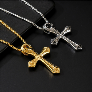Collar con Colgante de Cruz Religiosa de Acero Inoxidable Personalizado, Antideslustre, Impermeable, para Hombre - Product Image 3