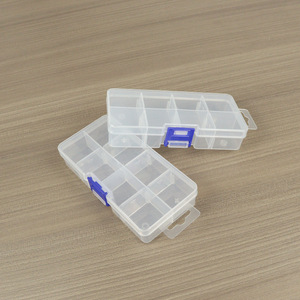 Transparent 8-Compartment <b>Storage</b> <b>Box</b> For Jewelry Beads Fishing Gear <b>Small</b> Size 13.7x6.8x2.7cm With Lid And Dividers - Product Image 3