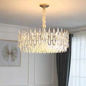 Hiện đại sang trọng Đèn Chùm Pha Lê tùy chỉnh vòng LED ánh sáng mặt dây chuyền cho phòng khách dễ dàng Trần cài đặt trang trí đèn - Product Image 5