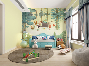 Papier peint mural imprimé en 3d pour décoration intérieure écologique pour <span class=keywords><strong>chambre</strong></span> d'enfant Papier peint mural pour paysage de <span class=keywords><strong>jungle</strong></span> animal végétal - Product Image 5