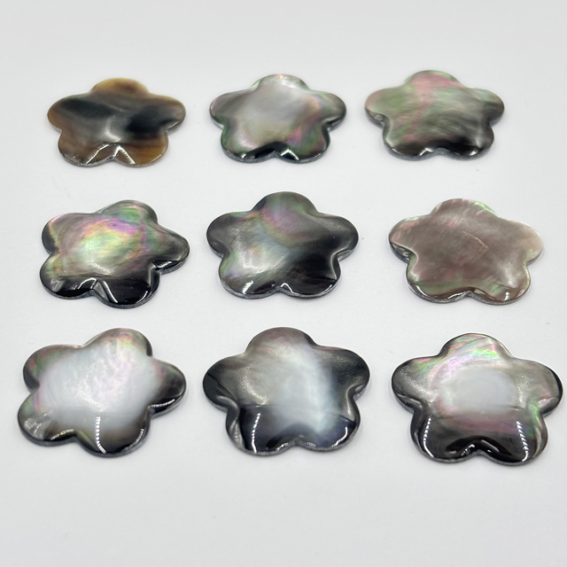 Natural Tahitian Black MOP & Pink MOP Plum Blossom Shaped Customizable DIY Bracelets and Pendants Jewelry