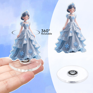 Porte-cartes rotatif créatif personnalisé, motif dessin animé mignon, en acrylique, ornement de bureau, accessoire transparent Princesse - Product Image 4