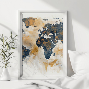 Ensemble d'art imprimé carte du monde HAOWAI 3 pièces - Affiche imprimable vintage, cadeau, art mural tendance pour impression et encadrement - Product Image 4