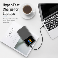 Batterie externe 25000 mAh, charge rapide 140 W avec cellules 21700 de qualité EV, affichage TFT intelligent, station d'alimentation portable pour ordinateurs portables