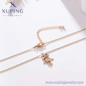 XUPING Collar con Colgante de Robot de Acero Inoxidable Chapado en Oro de 18K con Circonita Cúbica para Mujer, Joyería Minimalista - Product Image 6