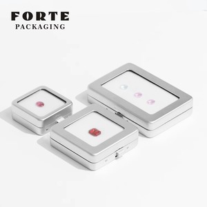 Estuche Metálico Cuadrado Pequeño FORTE para Gemas, con Acabado Brillante y Ventana para Piedras Pequeñas, Contenedor de Joyería Multitamaño - Product Image 3