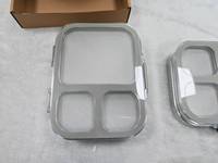 Boîte à lunch portable en acier inoxydable à 3 compartiments, compatible micro-ondes, récipient bento, cuisson à la vapeur, réchauffable, conservation des aliments, 900 ml