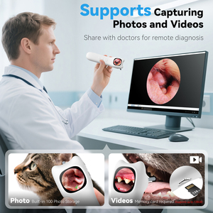 เครื่องตรวจช่องหูอัจฉริยะพร้อมหน้าจอ กล้องตรวจหูสัตว์เลี้ยงแบบวิดีโอ กล้องตรวจหูสัตวแพทย์ กล้องตรวจจุด<span class=keywords><strong>ผิว</strong></span>หนัง - Product Image 5