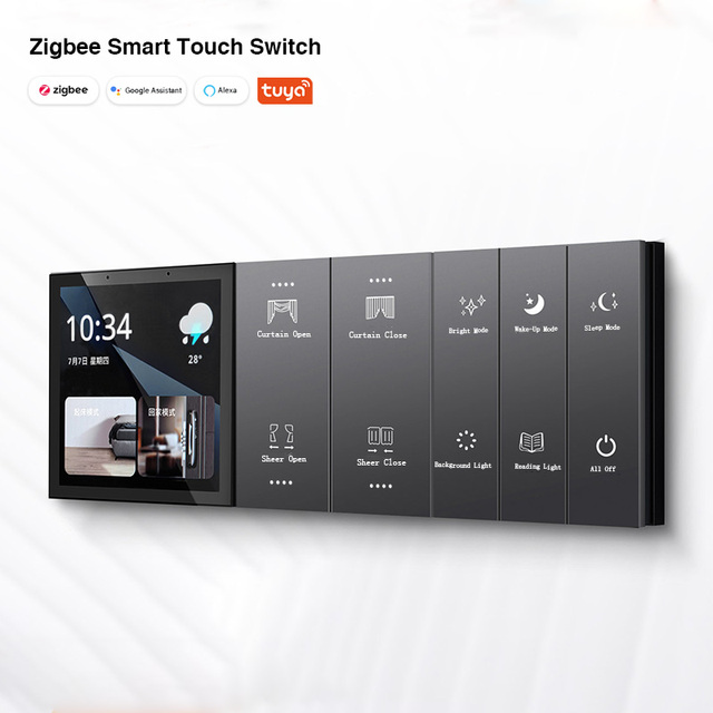 Zigbee Smart Touch Switch with Free Engraving Waterproof IP66 App/Voice Dual Control Timing Scene Linkage Smart Home Automation