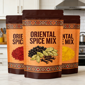 Bolsas de Embalaje Personalizadas para Especias, Bolsas de Plástico PE con Cierre, Bolsas para Alimentos con Válvula, Impresión Digital - Product Image 1