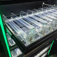 Armoire à cigarettes en métal RVB avec lumière LED pour magasin de tabac Présentoir avec obturateur et tiroir de rangement