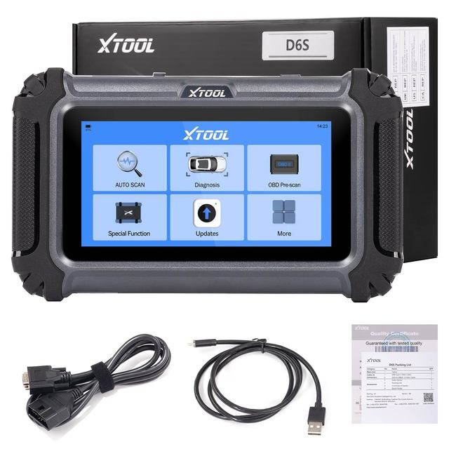 XTOOL D6S Diagnostic Tool OBD2 Scanner with 30 Maintenance Services TPMS Reset, ABS Bleeding