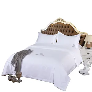 400TC酒店床上用品套装白色棉布床单五星级酒店棉布床单