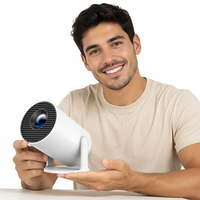 Mini projecteur portable HY300pro+ avec application intégrée, 4K, WiFi 6, BT 5.2, compatible avec téléphone/PC/TV/compensation automatique de la distorsion trapézoïdale, pour cinéma maison