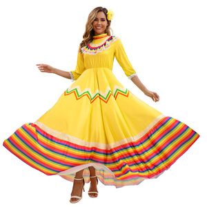 Abito Medievale Retrò <span class=keywords><strong>da</strong></span> <span class=keywords><strong>Donna</strong></span> RUIKE 2026, <span class=keywords><strong>Vestito</strong></span> Etnico Messicano in Stile Spagnolo con Gonna Ampia, Costume per Spettacoli Teatrali - Product Image 6