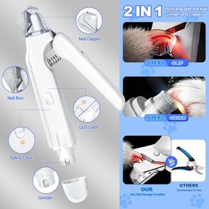 Coupe-ongles et lime <span class=keywords><strong>à</strong></span> ongles pour animaux de compagnie, deux-en-un, équipement compact et silencieux pour chats et chiens, fabriqué en Chine - Product Image 4