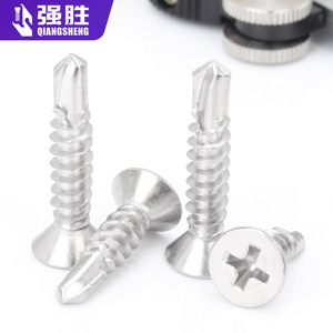 Tornillos Autoperforantes Qiangsheng de Acero Inoxidable 304 410 con Cabeza Plana Phillips Avellanada para Decoración y Fijación de Madera - Product Image 1