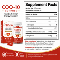 Hartondersteunende CoQ10 Gummies 200mg Celenergie Booster met Vitamine E Vegan Gummies Private Labeling