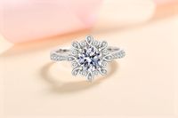 Bague en argent sterling S925 avec fleur d'hibiscus, 6,5 mm, sertie de zircone cubique, bague fine de mariage pour femmes - Fournisseur OEM ODM