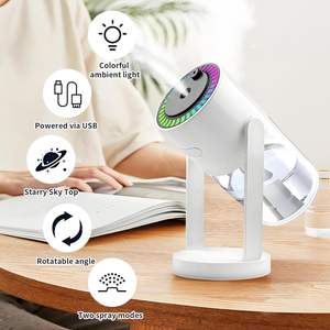 Humidificateur ultrasonique portable USB pour la maison et la voiture, avec projection LED 7 couleurs et lampe romantique étoilée – Nouveauté en gros - Product Image 3