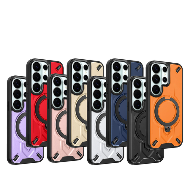 Rotatable Metal Ring Holder Kickstand Shockproof Armor Phone Case for Samsung Galaxy S26 Ultra Funda