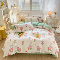 Ensemble de literie en coton brossé imprimé en cachemire pour la maison, 4 pièces, taille Queen King, housse de couette personnalisée