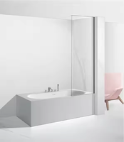 Kaca Shower Tempered Hijau Kehijauan 8mm Panel Datar Poles Halus Aman Dekorasi Kamar Mandi Modern