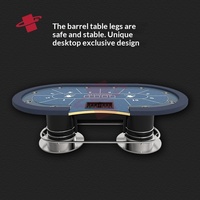 Vente directe d'usine MIR, table de poker Texas Hold'em personnalisée à LED de 96 pouces pour 10 joueurs, construction robuste en acier inoxydable et bois