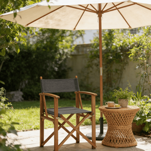 Silla de Director Plegable de Lona con Marco de Madera de Haya Resistente y de Alta Calidad para Terraza, Patio, Comedor y Reuniones al Aire Libre - Product Image 4