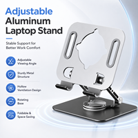 Soporte para Laptop de Aleación de Aluminio, Plegable con Doble Bisagra, Estándar CE RoHS, para Trabajo Remoto y Dispositivos de Tableta